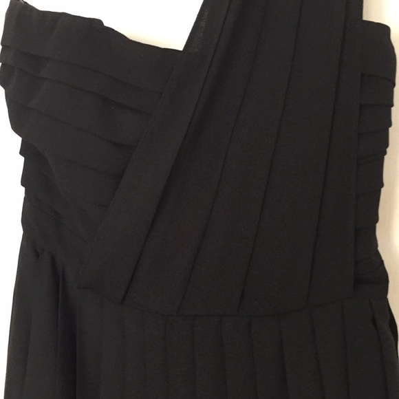 Rachel Roy pleated black one shoulder dress. - Picture 2 of 6